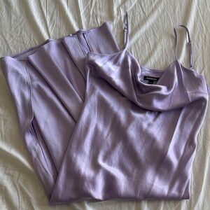 Express Cowl Neck Lavender Satin Dress